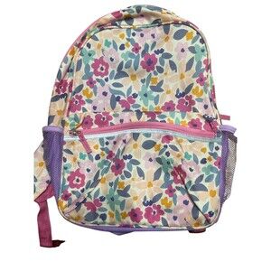 Dealworthy Floral Pink and Purple Kids 16" Backpack Girls boys Back to School.